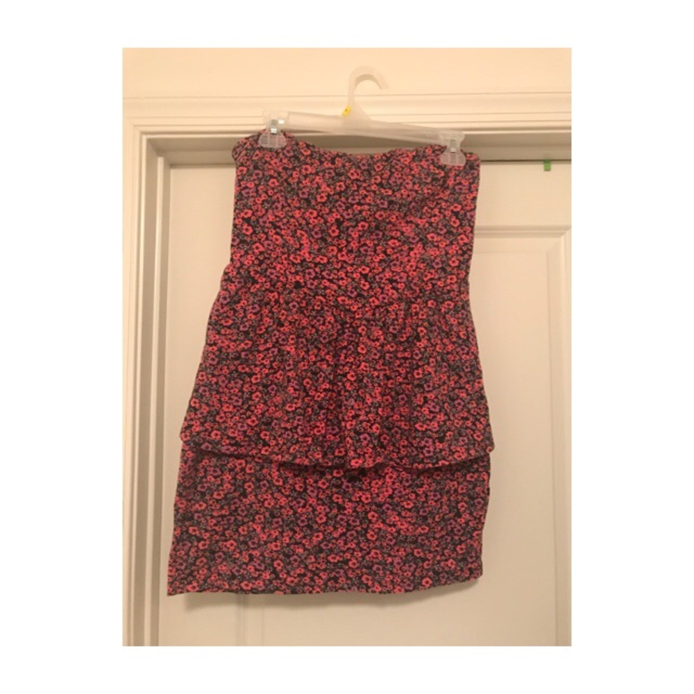 Strapless floral dress